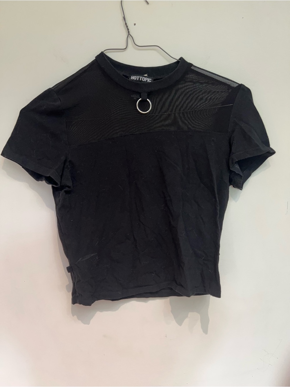 HOT TOPIC MESH TOP WITH METAL RING